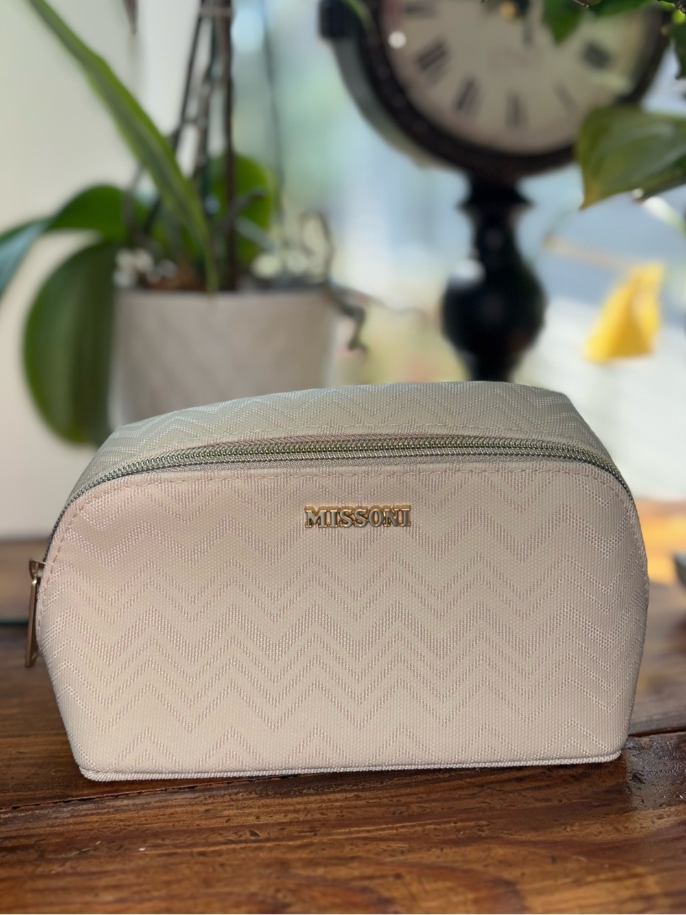 Missoni Ivory Chevron Cosmetic Pouch
